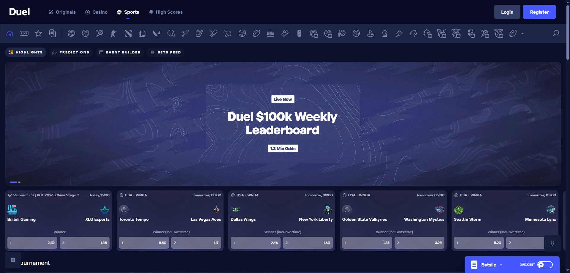 Duel Casino — apostas esportivas em cripto com mercados variados