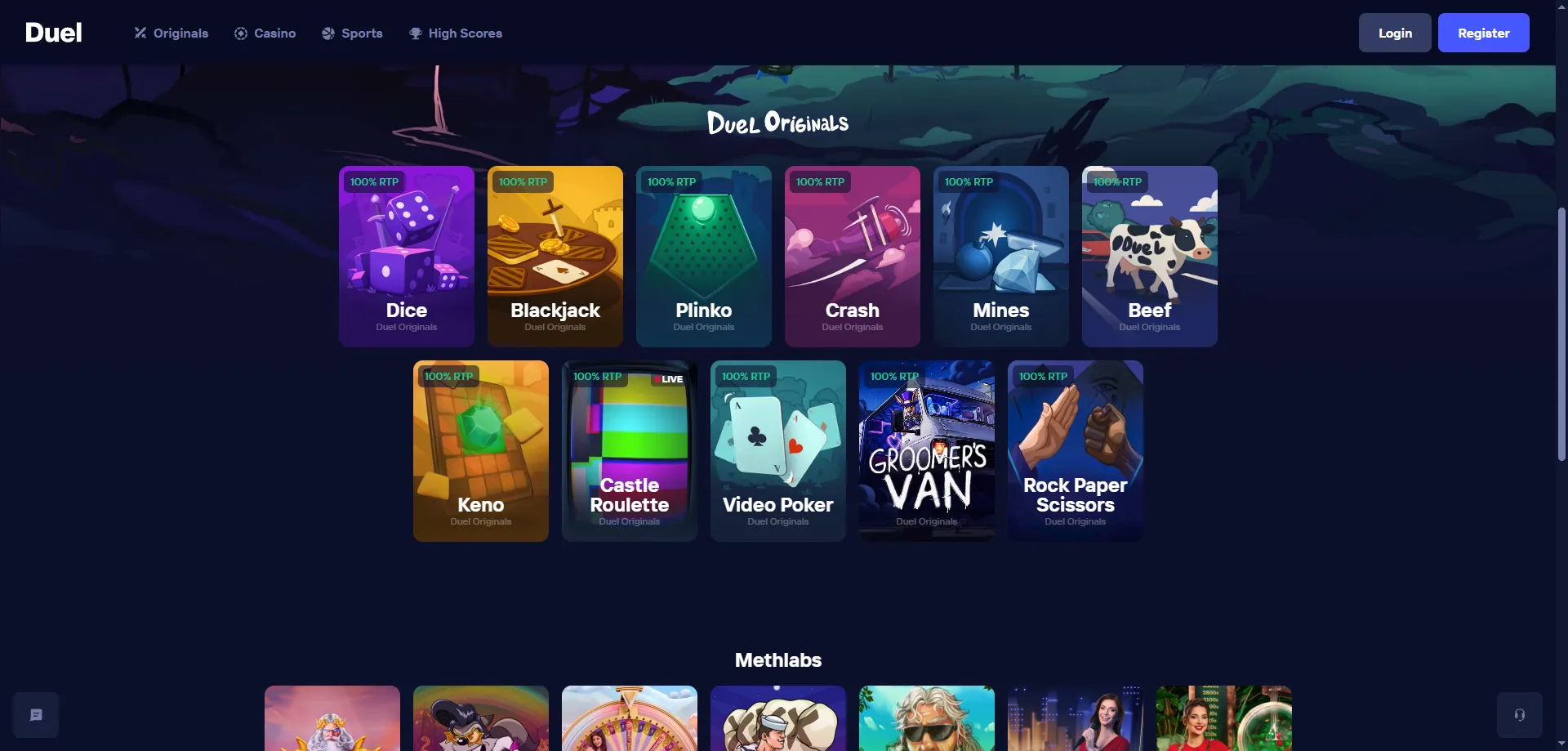 Duel Casino — mais de 5.000 slots de provedores como Pragmatic Play e Hacksaw